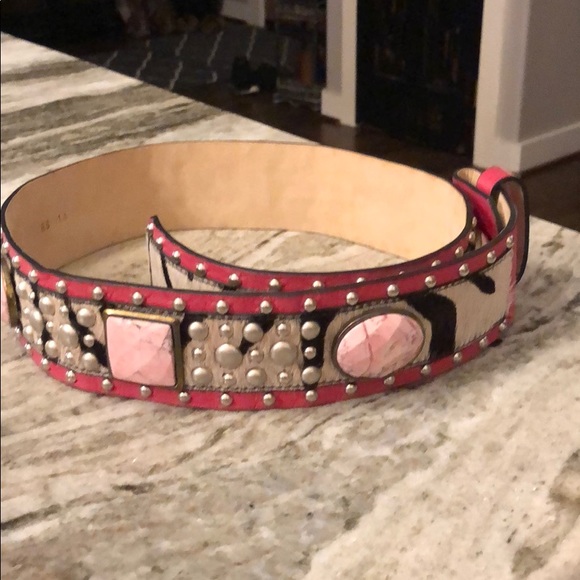 Ranch by Leatherock Accessories - Pink leather belt. 2 1/4 inches wide